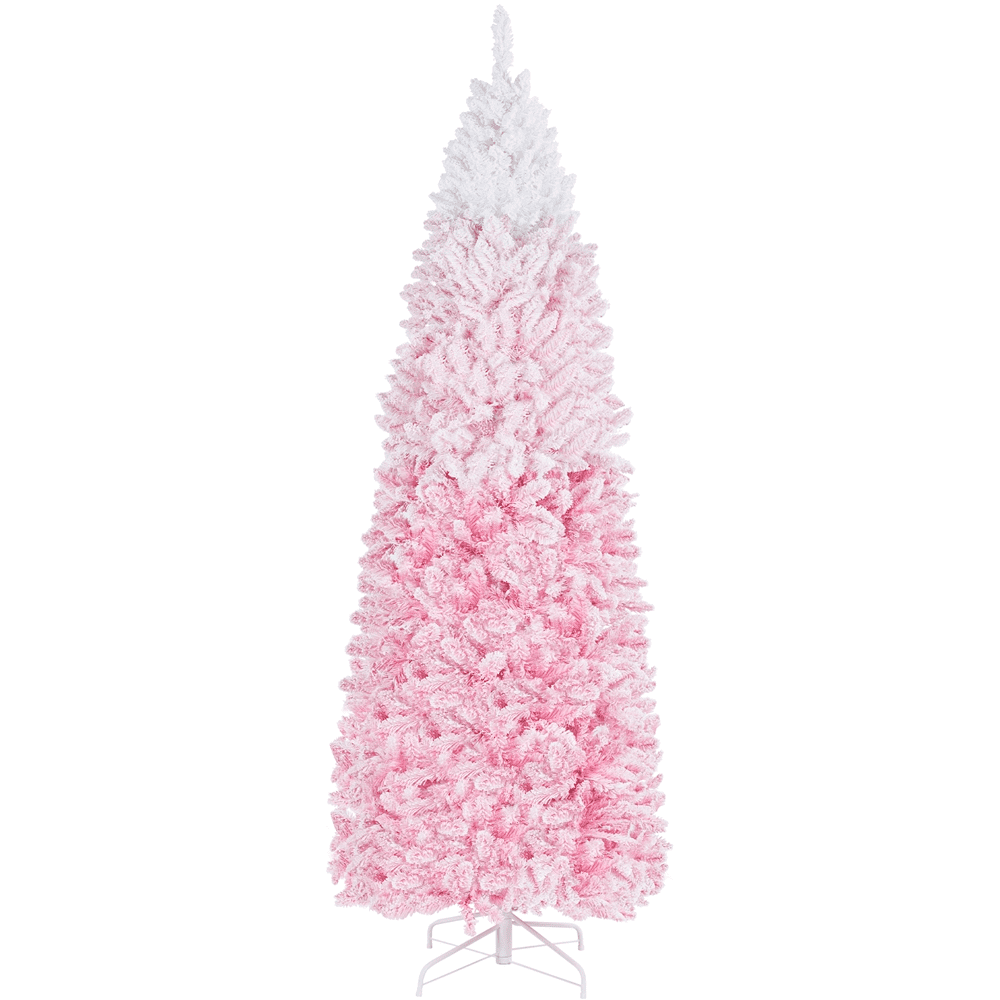 Renwick 7.5 Ft Artificial Christmas Tree with Foldable Stand, Pink Gradient