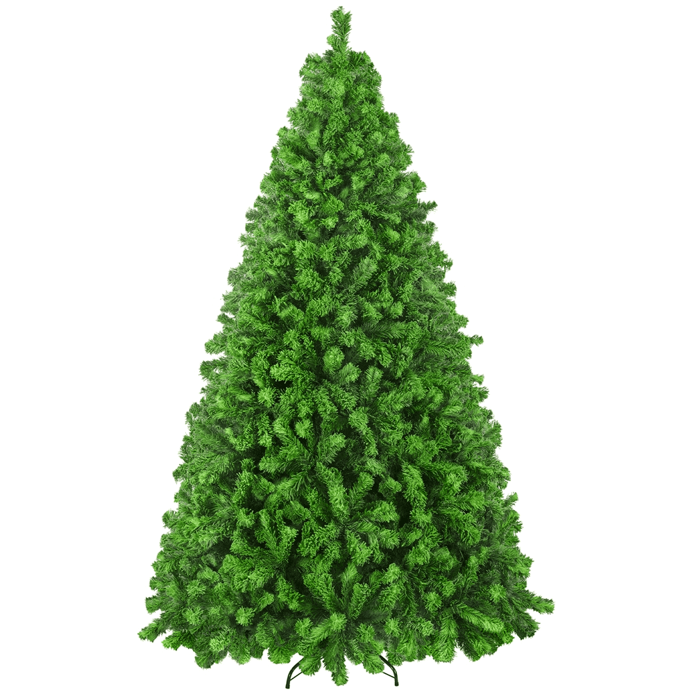 Renwick 7.5Ft Pre-lit Flocked Artificial Christmas Tree with 550 Incandescent Warm Lights, Pure Green