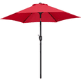 thumbnail image 1 of Renwick 7.5ft Patio Market Umbrella with 6 Ribs Push-button Canopy Tilt, Red, 1 of 7