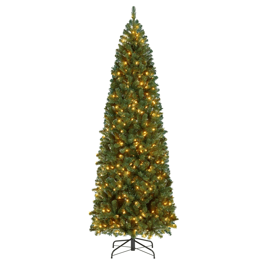 Renwick 7.5ft Pre-lit Artificial Christmas Tree with 350 Warm White Lights,Green