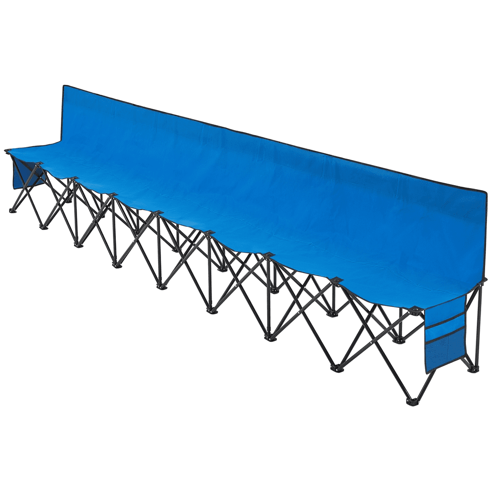 Renwick 8-Seat Folding Camping Bench with Backrest, Blue