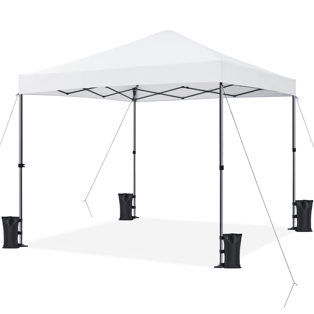 Renwick 8x8 Ft Instant Pop Up Canopy with One Push To Lock Setup Mechanism, White