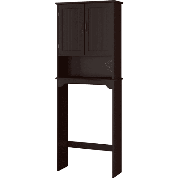 Renwick Above Toilet Bathroo Cabinet Free Standing Toilet Organizer with Adjustable Shelf, Espresso