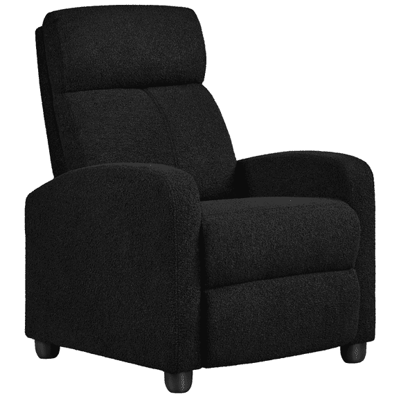 Renwick Adjustable Boucle Recliner Chair with Pocket Springs, Black