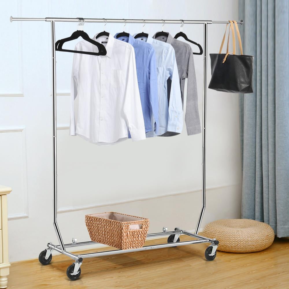Adjustable Silver Garment Rack with Casters Liberia Ubuy