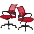 thumbnail image 1 of Renwick Adjustable Mesh Swivel Office Chair with Armrest, Set of 2, Red, 1 of 10