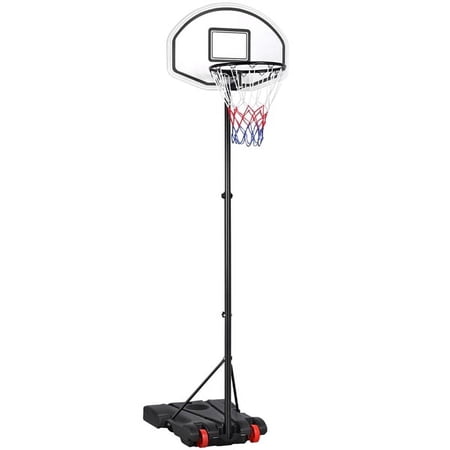 Renwick Adjustable Plastic Basketball Hoop System Outdoor, Black