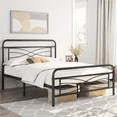 thumbnail image 1 of Renwick Avery Vintage Metal Full Bed with Criss-Cross Design, Black, 1 of 12