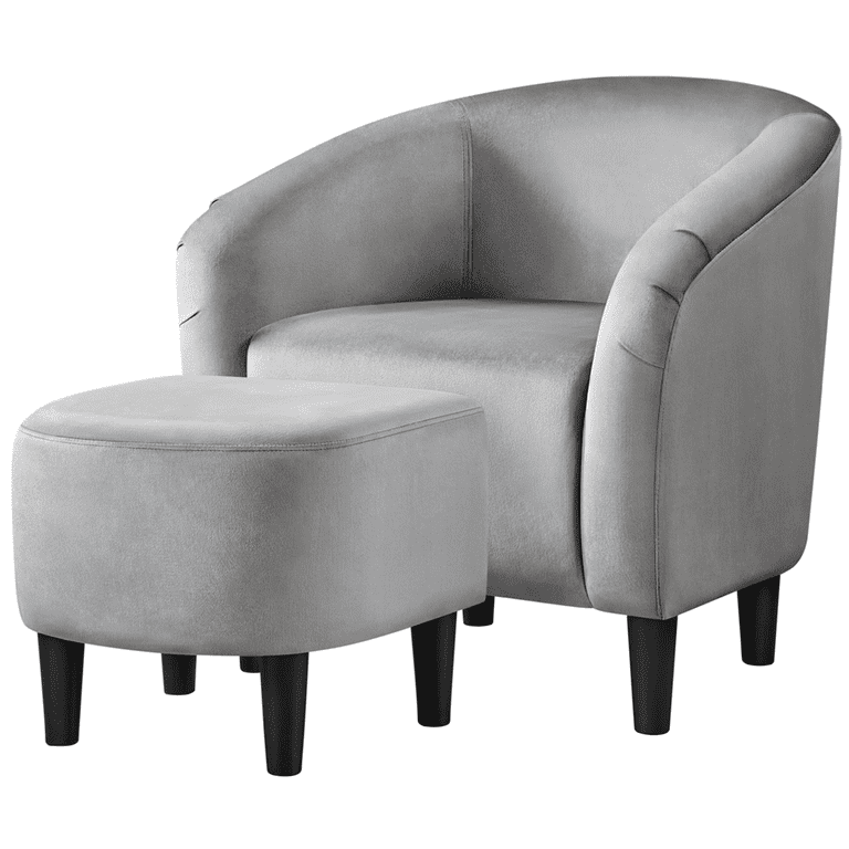 Gray barrel accent chair discount