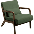 thumbnail image 1 of Renwick Corduroy Accent Armchair with Solid Wood Legs, Dark Green, 1 of 9