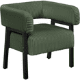 thumbnail image 1 of Renwick Corduroy Accent Chair with Solid Wood Legs for Living Room, Dark Green, 1 of 9