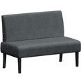 thumbnail image 1 of Renwick Corduroy Armless Loveseat with Strong Rubberwood Legs & USB Ports for Small Spaces, Dark Gray, 1 of 10