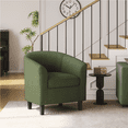 thumbnail image 1 of Renwick Corduroy Fabric Barrel Chair for Living Room, Dark Green, 1 of 11