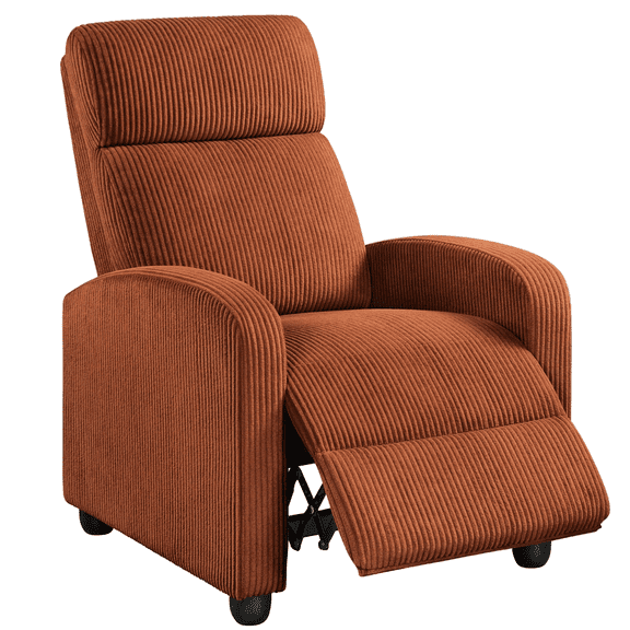 Renwick Corduroy Upholstered Adjustable Recliner Chair with Pocket Springs, Brick Red