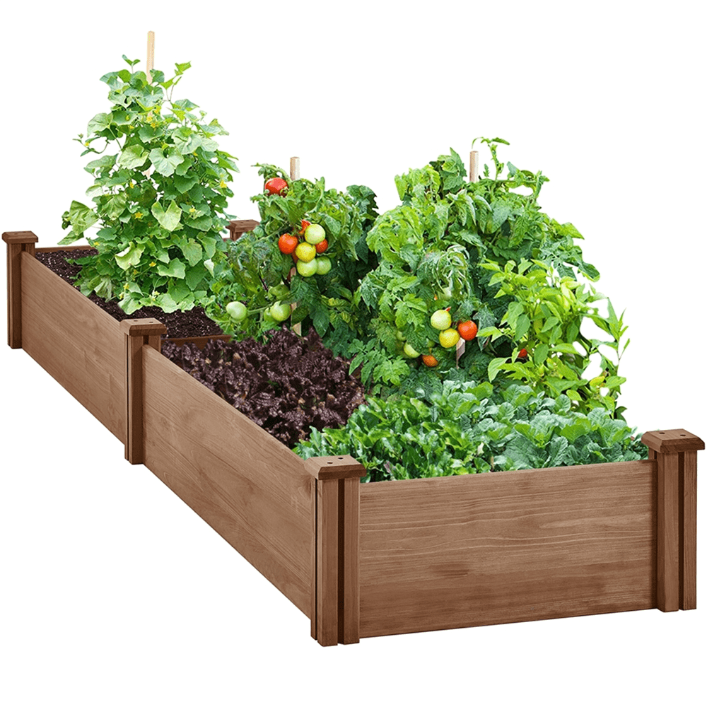 Renwick Divisible Planter Box for Home Vegetable Flower, 95″ L x 25″ W x 11″ H, Dark Brown