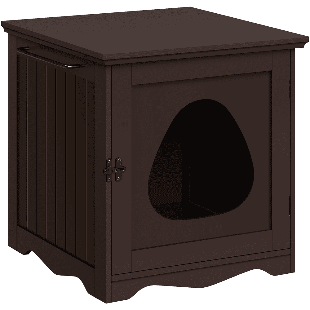Renwick Enclosed Cat Litter Box End Table, Espresso - Walmart.com