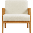 thumbnail image 1 of Renwick Fabric Upholstered Accent Chair with Rattan Sides,Ivory, 1 of 10