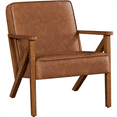 thumbnail image 1 of Renwick Faux Leather Armchair Chair for Living Room, Light Brown, 1 of 8