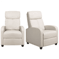 thumbnail image 1 of Renwick Faux Leather Push Back Theater Recliner, Set of 2, Beige, 1 of 7