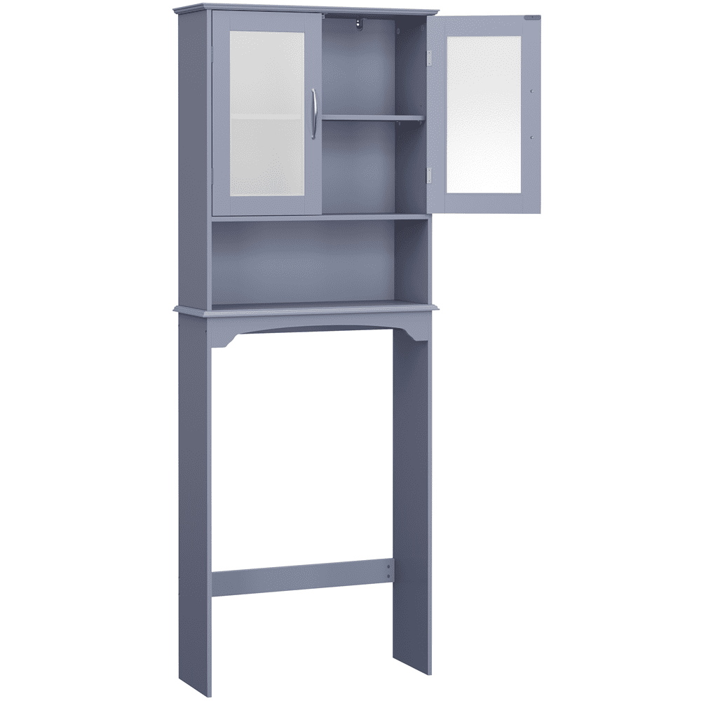 Renwick Free-Standing Toilet Storage Cabinet Bathroom Storage Rack with Open Shelf, Gray