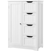 Renwick Freestanding Wooden Bathroom Floor Cabinet Storage Organizer ,White