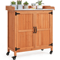 thumbnail image 1 of Renwick Garden Potting Bench Table with Cabinet, Brown, 1 of 10