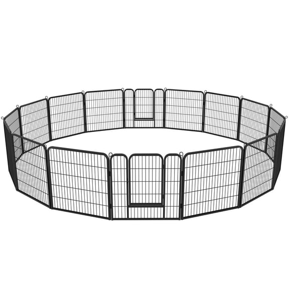 Renwick 16 Panels 32" Heavy Duty Portable Dog Playpen , Black