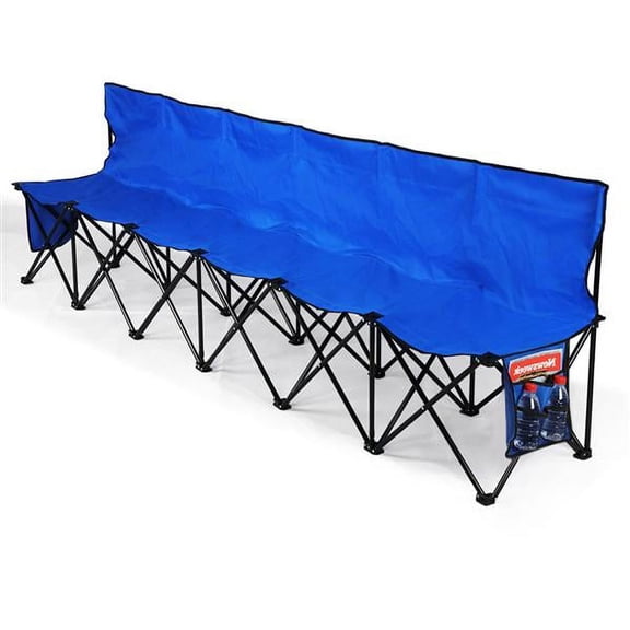Renwick Heavy Duty Portable 6 Seater Bench Sport Sideline Bench with Carry Bag