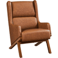 thumbnail image 1 of Renwick High Back PU Leather Upholstered Accent Chair for Home Office, Brown, 1 of 11
