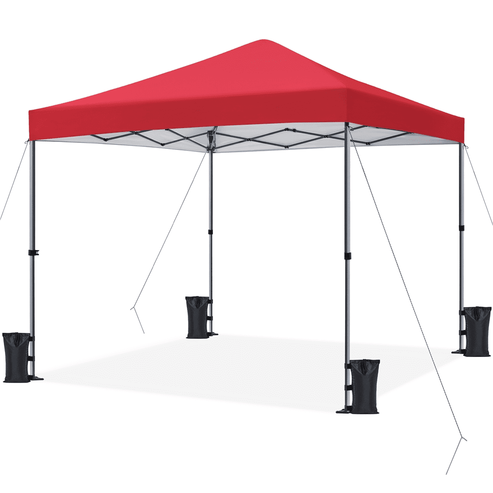 Renwick Instant Pop-up Canopy with One Push To Lock Setup Mechanism, Red