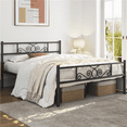 thumbnail image 1 of Renwick Jocelyn Modern Scroll Metal Platform Full Bed, Black, 1 of 8