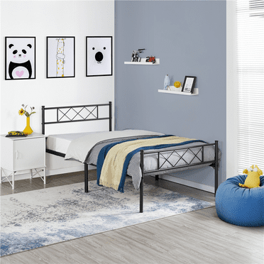 Renwick Journee x-Design Metal Platform Twin Bed,Adult,Black