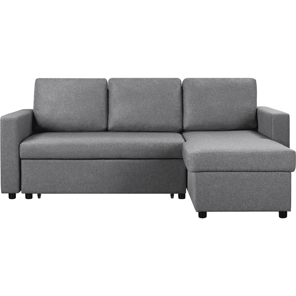 Renwick L-Shaped Reversible Sleeper Sectional Sofa with Chaise and Storage, Light Gray