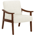 thumbnail image 1 of Renwick Mid-Century Modern Corduroy Fabric Armchair with Solid Wood Legs, Beige, 1 of 8