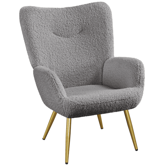 Renwick Modern Boucle Fabric Accent Chair, Gray