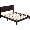 thumbnail image 1 of Renwick Queen Size Modern Farmhouse Platform Bed for Adults, Espresso, 1 of 10