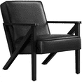 thumbnail image 1 of Renwick Modern Faux Leather Accent Chair for Living Room, Black, 1 of 8