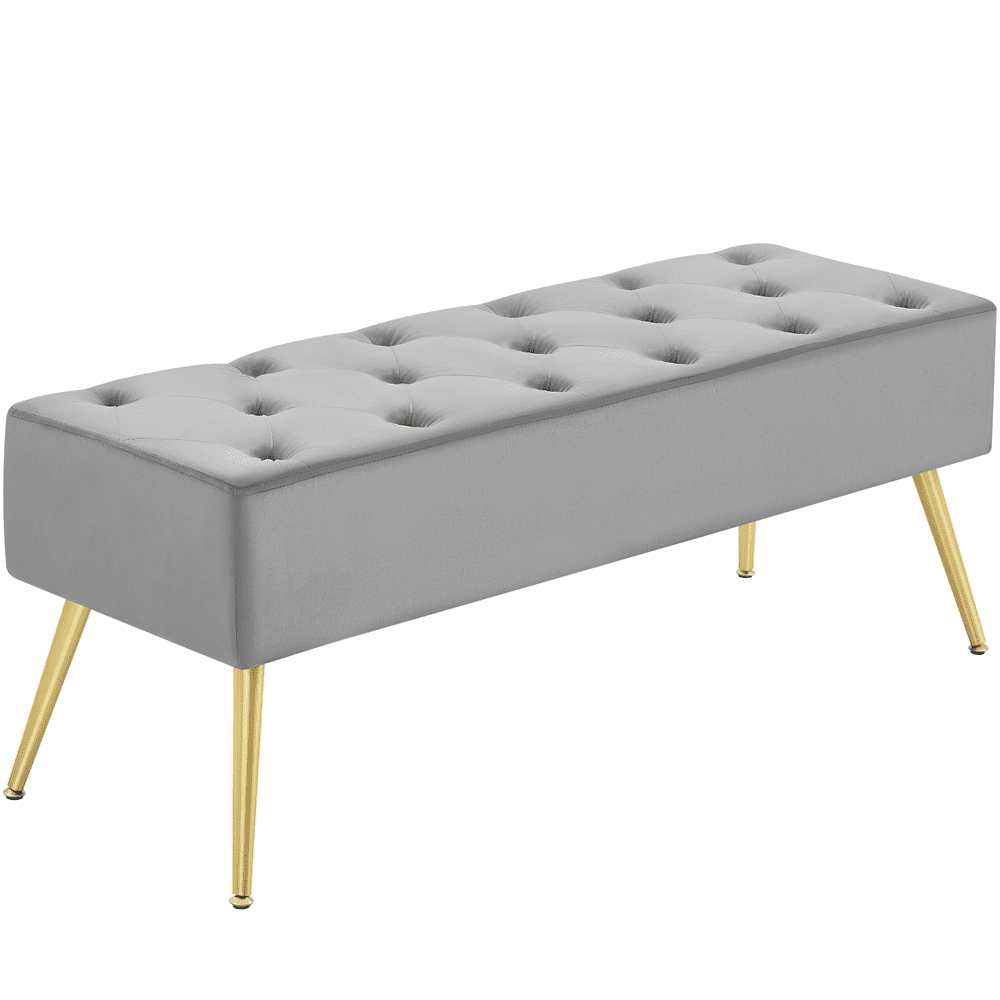 Renwick Modern Ottoman Upholstered Footstool Bench, Gray