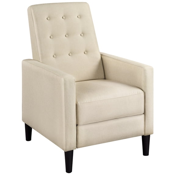 Easyfashion Modern Reclining Chair with Adjustable Back & Footrest, Beige