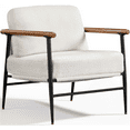thumbnail image 1 of Renwick Modern Upholstered Boucle Accent Chair, Ivory, 1 of 8