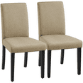 thumbnail image 1 of Renwick Modern Upholstered Dining Chairs with Solid Wood Legs, Set of 2, Khaki, 1 of 7