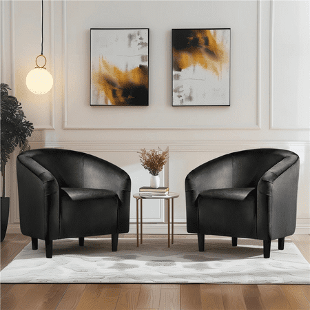Renwick Black Velvet Accent Chairs – Set of 2, Modern Upholstered