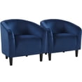 thumbnail image 1 of Renwick Modern Upholstered Tub Chair, Set of 2, Navy Blue Velvet, 1 of 11