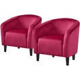 thumbnail image 1 of Renwick Modern Upholstered Accent Chair for Living Room, Set of 2, Rose Red Velvet, 1 of 7