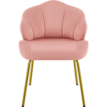 Renwick Modern Velvet Accent Chair with Golden Metal Legs for Living Room, Pink