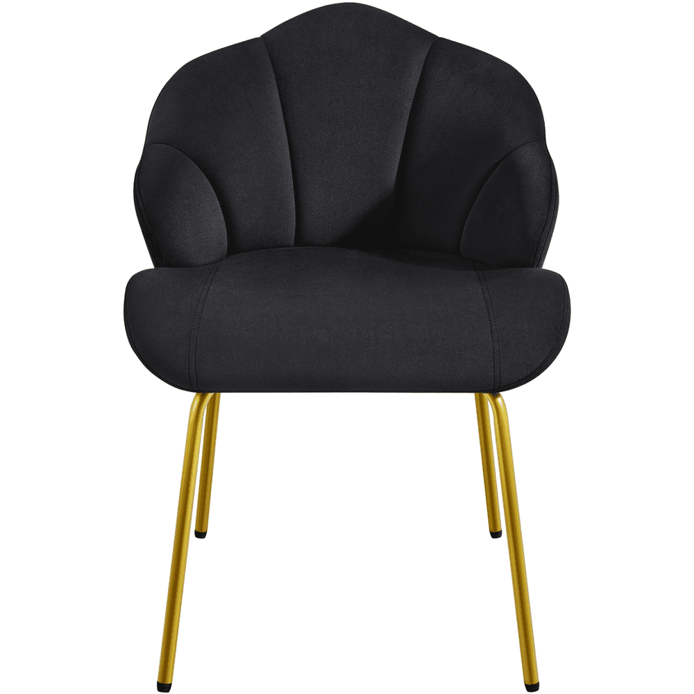 Renwick Modern Velvet Accent Chair with Shell-Shaped Backrest, Black ...