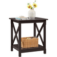 thumbnail image 1 of Renwick Modern X Design Wood End Table with Storage Shelf for Living Room, Espresso, 1 of 9
