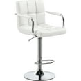 thumbnail image 1 of Renwick PU Leather Swivel Bar Stool with Large Steel Pedestal Base, White, 1 of 9