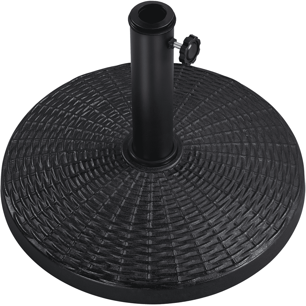 Renwick Patio Market Umbrella Base with Water-Resistant Coating, Black