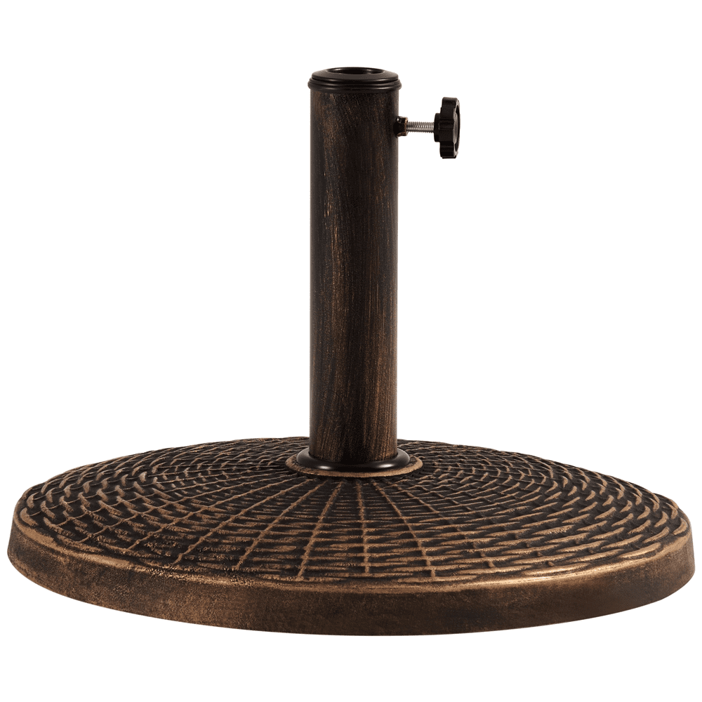Renwick Patio Market Umbrella Base with Water-Resistant Coating, Bronze